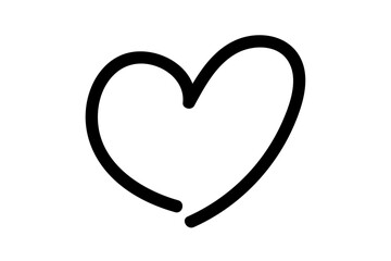 手書き風のゆるくてかわいいハートの線画