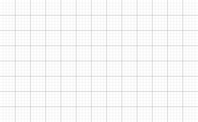 Graph paper background. Clean grid lines on white surface. Lined paper sheet. Engineering, school, math or sketch template. Simple and technical style. Vector illustration.