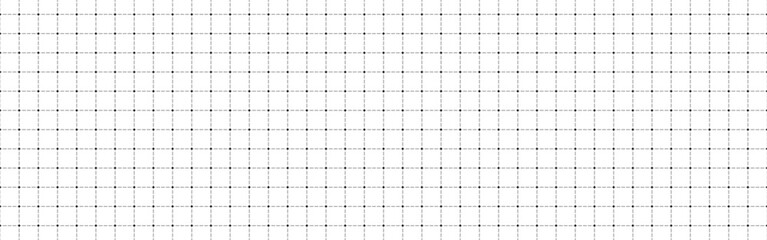 White grid with dotted lines and center points. Technical drawing, education or design template. Tech pattern with dots. Simple graph texture. Clean repeating layout. Vector illustration.