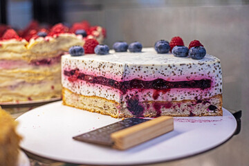 poppy seed cake, fruit cheesecake for the holiday