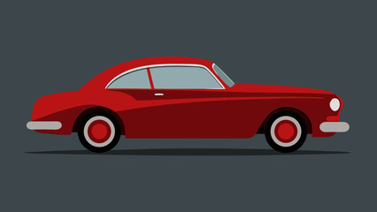 Obraz premium Classic red coupe car graphic design vector illustration on a dark background