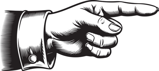 Pointing Hand Illustration Symbolizing Direction Guidance and Instruction