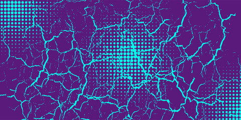 Abstract Sports Background with Blue and Purple Brush Texture and Halftone Effect. Grunge Background for Banner or Poster Design