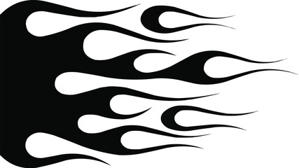 Car Flame Decal Icons  Hot Rod Style Fire Silhouettes Vector Pack