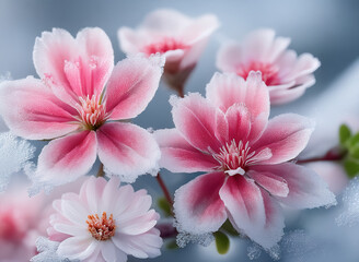 Eisblumen in pink und weiß