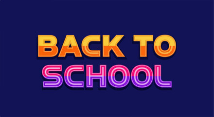 Obraz premium Back to school with a bright, stylized design on blue, announcing welcome season. Back to school design features striking typography, setting tone for educational themes.