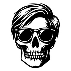 Obraz premium Halloween skull hat on sunglasses 
