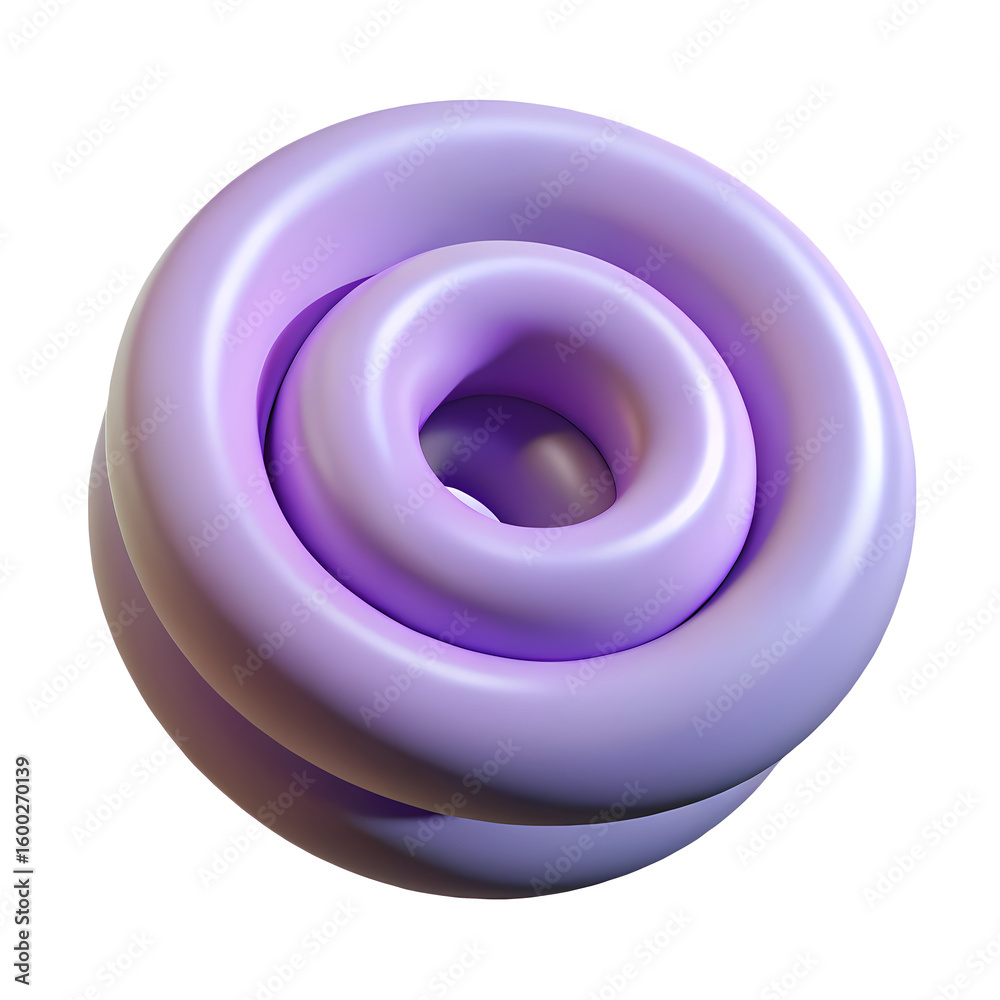 Poster 3d rendered swirl shape abstract design element decorative object isolated transparent