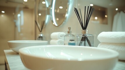 Luxury bathroom sinks and amenities