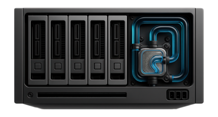 GPU server with multiple PCIe slots and liquid cooling system