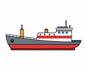 Obraz premium Rusty Oil Tanker Ship Side View Illustration
