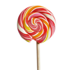 Vibrant swirl lollipop on a stick