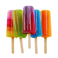 Colorful popsicles clustered close together