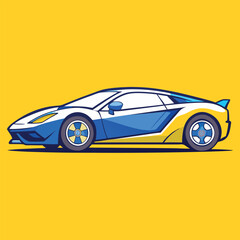 Fototapeta premium Sleek Sports Car Line Art with Curve Modern Automotive Design Illustration