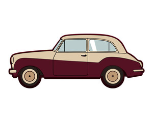 Vintage Maroon Car Sketch Classic Automobile Vector Illustration for Design Projects