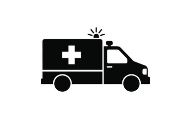 Urgent medical response ambulance icon speeding to emergency situations showcasing healthcare services and immediate patient care solutions