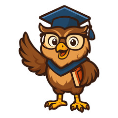 Owl logo for education. Owl mascot for universities, courses, schools, business. Isolated logo.