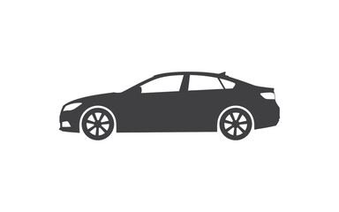 Sleek sedan car profile cutout for automotive designs and transportation marketing, perfect for dealership ads or modern vehicle concepts