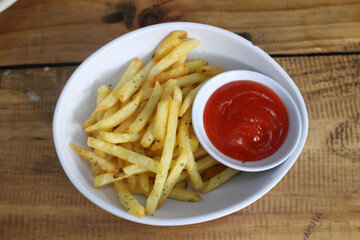 french fries and sauce