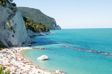 photo of a beautiful landscape with the Adriatic Sea on the coast of Italy in the Ancona region.