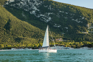 photo of a beautiful landscape with the Adriatic Sea on the coast of Italy in the Ancona region.