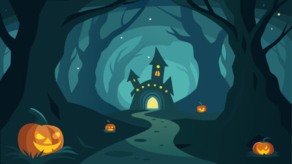 witch s lair hidden in twisted forest  glowing