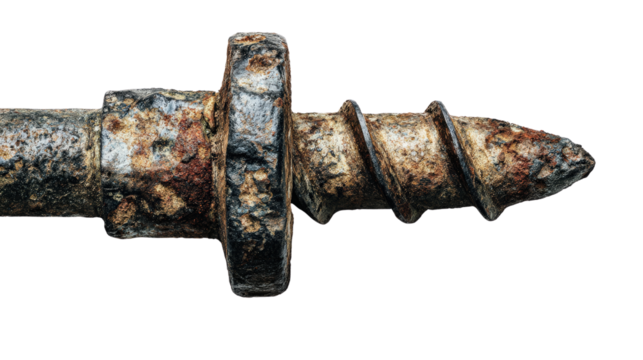 Cross-section of nail anchor background isolated on a Transparent background, PNG file.