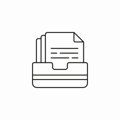 documents in tray icon sign vector