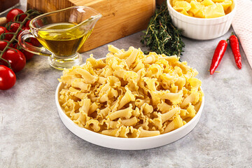 Raw dry Italian pasta - campanelle