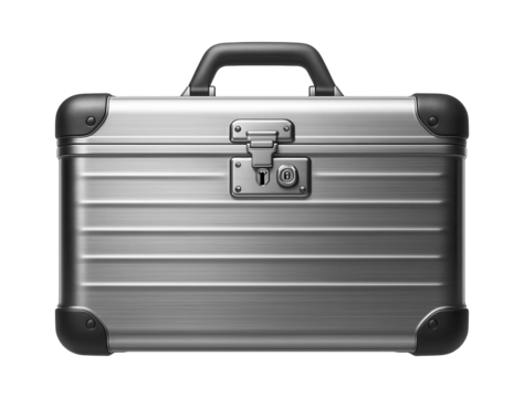 Aluminum frame suitcase with integrated TSA lock for secure air travel.
