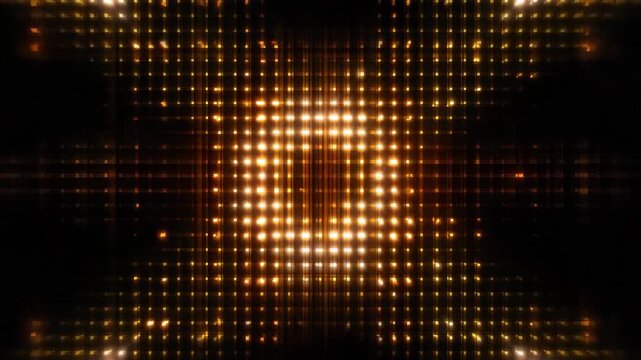Golden LED Cross Light on Digital Grid