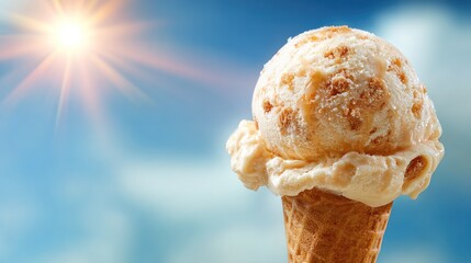 Ice cream cone on a sunny day