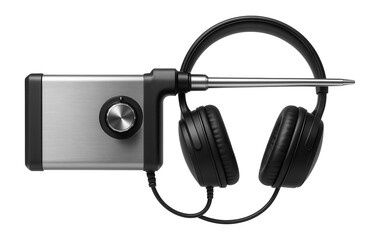 Ultrasonic leak detector kit with headphones for gas leak identification in industrial settings.