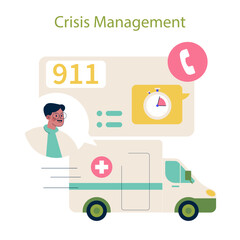 Crisis Management: 911 Emergency Illustration