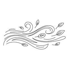 Fototapeta premium Wind blowing leaves isolated on white background