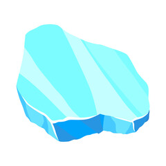 Crystal of ice, iceberg broken piece of ice, icicle, cold frozen block ice mountain, winter landscape for game design cartoon vector illustration
