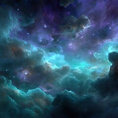 Obraz premium Colorful Nebula In Deep Space