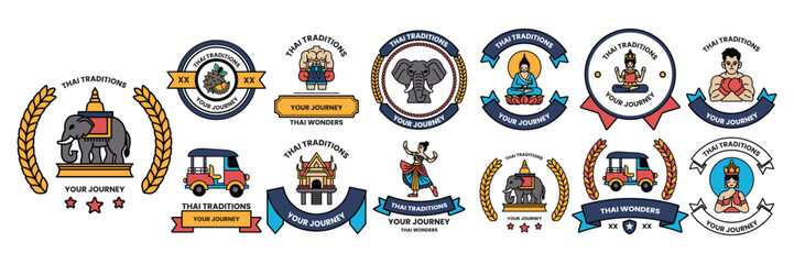 collection of Thai symbols and icons