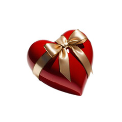 Red Gift Box with Ribbon Isolated on White for Celebration