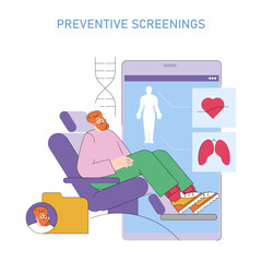 Mens Health Month. Flat Vector Illustration