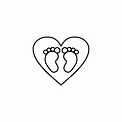 baby feet heart icon sign vector