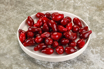 Ripe sweet juicy digberry cornel