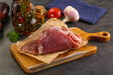 Raw uncooked turkey thigh fillet