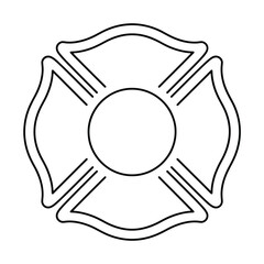 Simple black and white maltese cross emblem