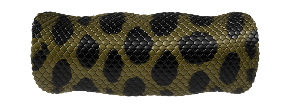 Anaconda snake skin with distinctive olive-green and black pattern
