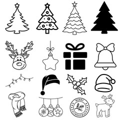 set of christmas icons