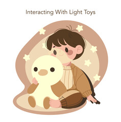 Child Enjoying Playful Interaction with Light Toy