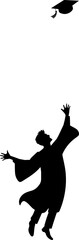 Graduation Celebration Silhouette with Student Throwing Cap
