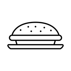 Burger on Plate Outline Icon