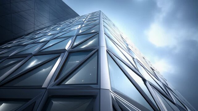 Modern architecture looking up shows corporate strength